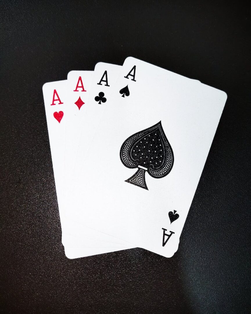four ace playing cards